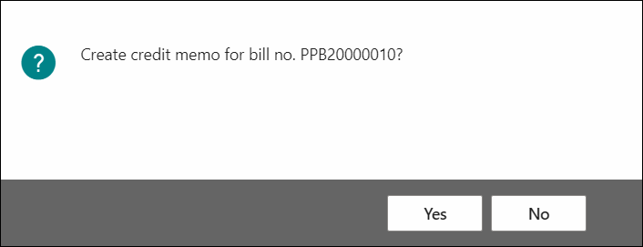 Create Credit Memo Confirm