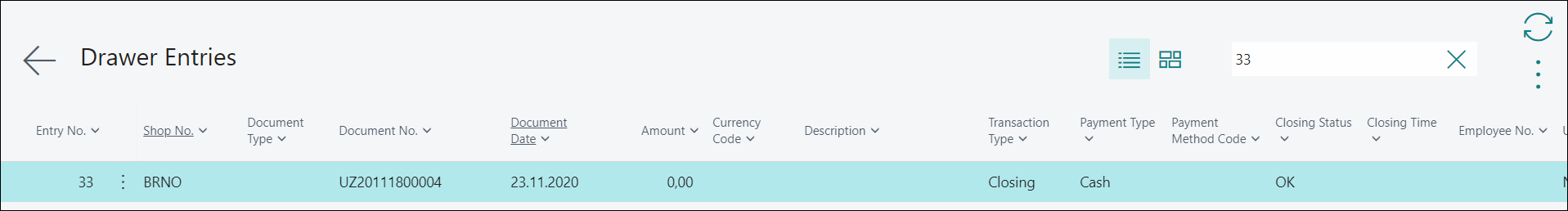 Cash Closing OK
