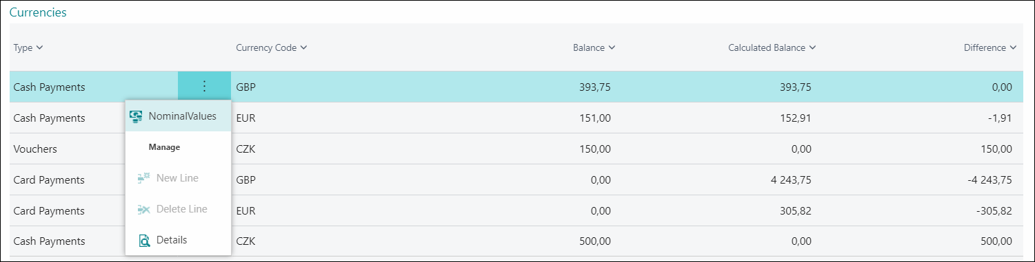 Currency Nominal Values