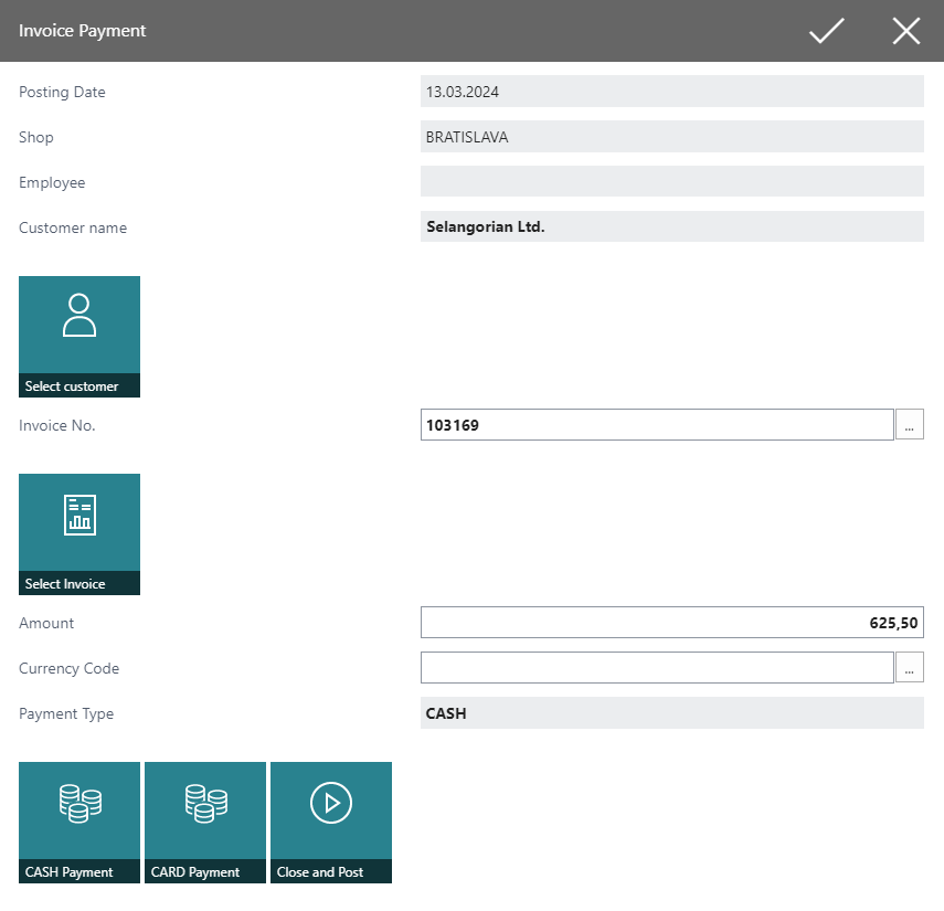 Invoice Payment Dialogue