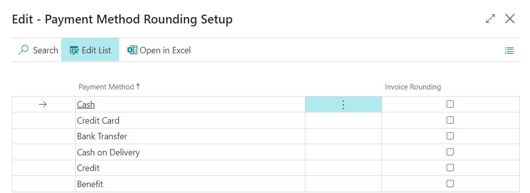 Setting up different roundings based on the payment method typ