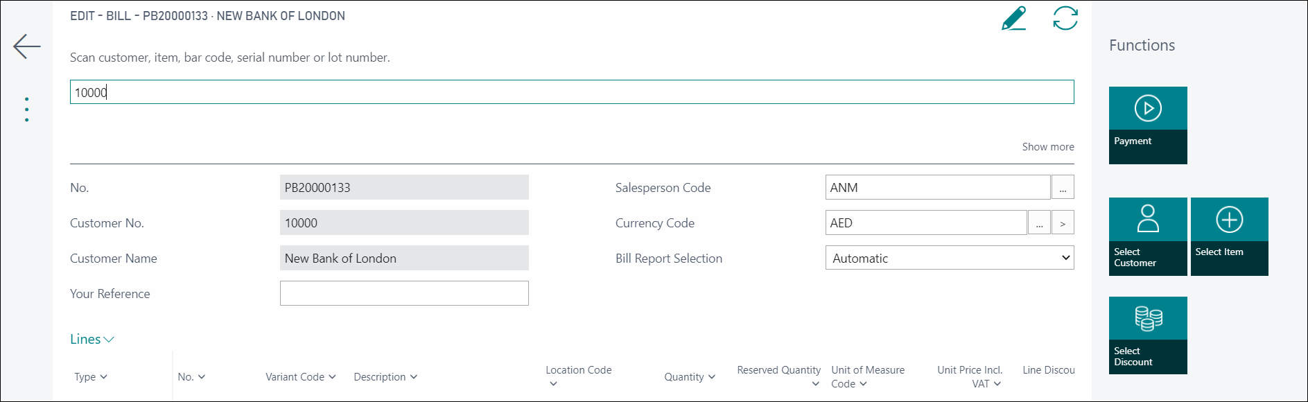 Selecting Customer Using Bar Code