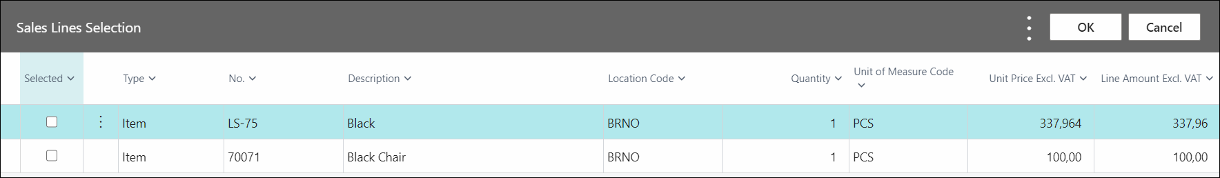 Select Lines to Discount