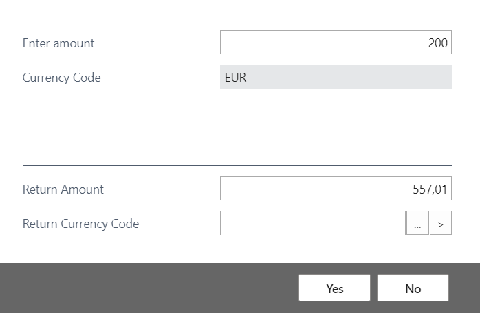 Returning the amount in local currency