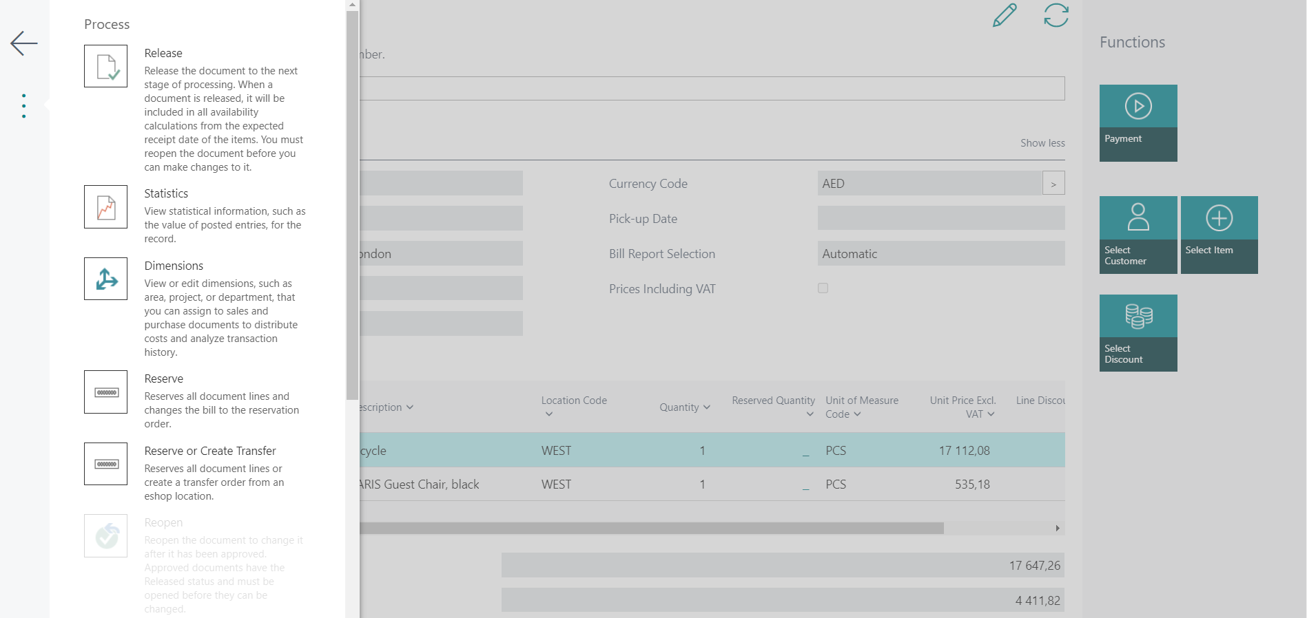 Reserve or Create Transfer action
