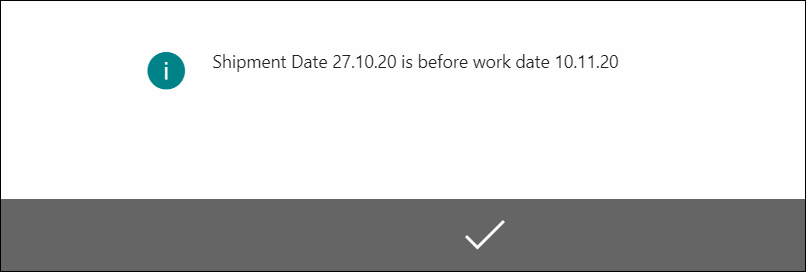Shipment Date Warning