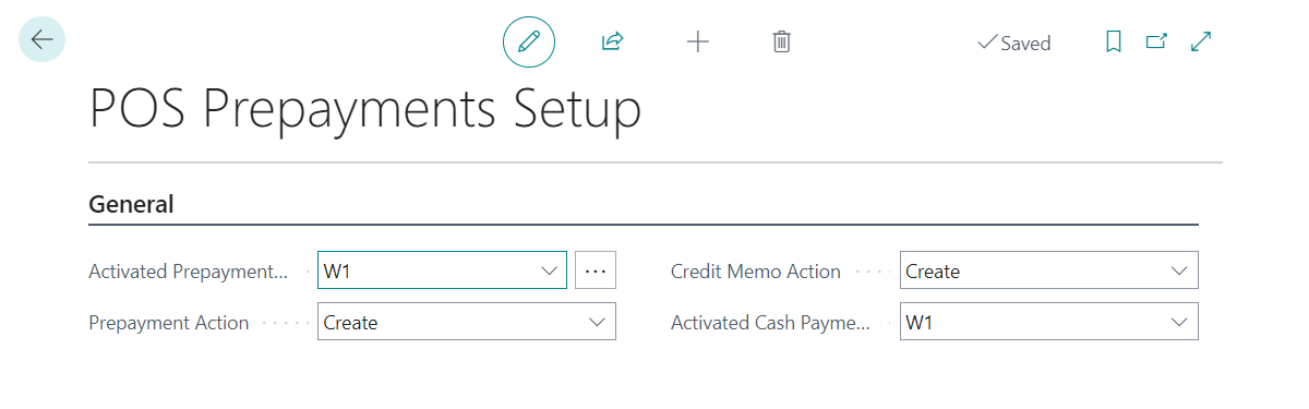 Prepayment Setup - POS Prepayment Setup