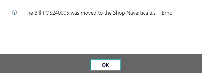 Move to Another Shop - Confirmation
