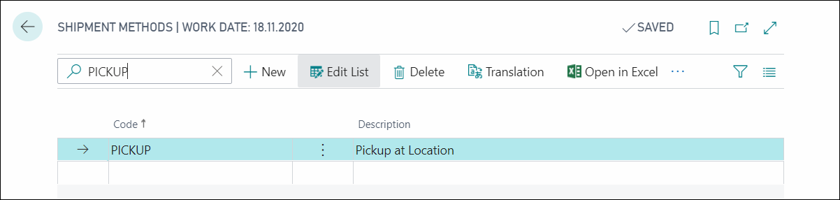 Shipment Methods