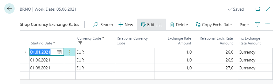 Shop Currencies Exchange Rates
