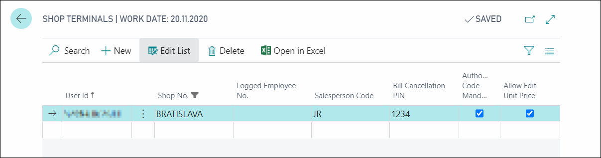 Shop Terminal User