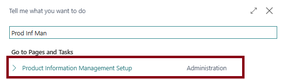 Searching for Product Information Management setup