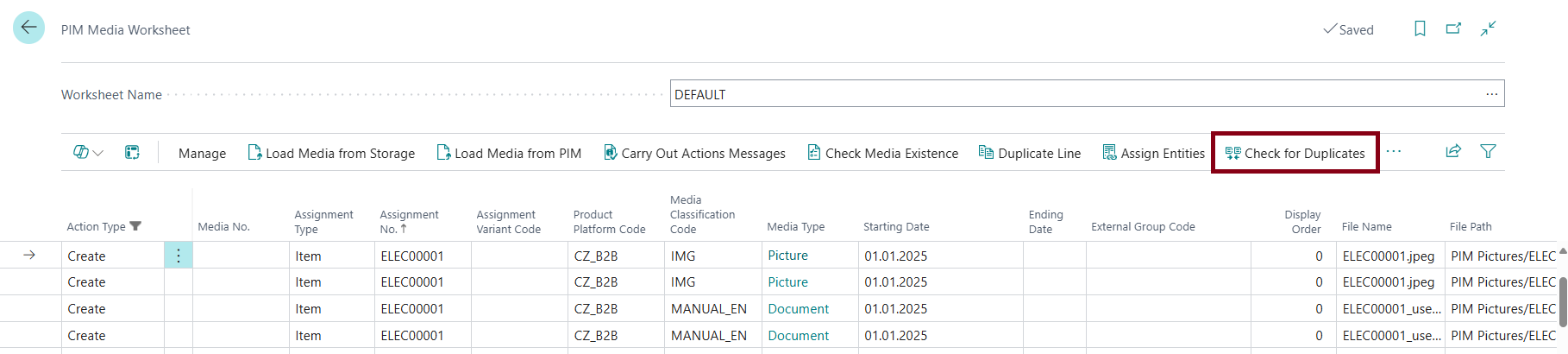 Duplicate Line action