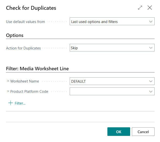 Duplicate Line action dialog