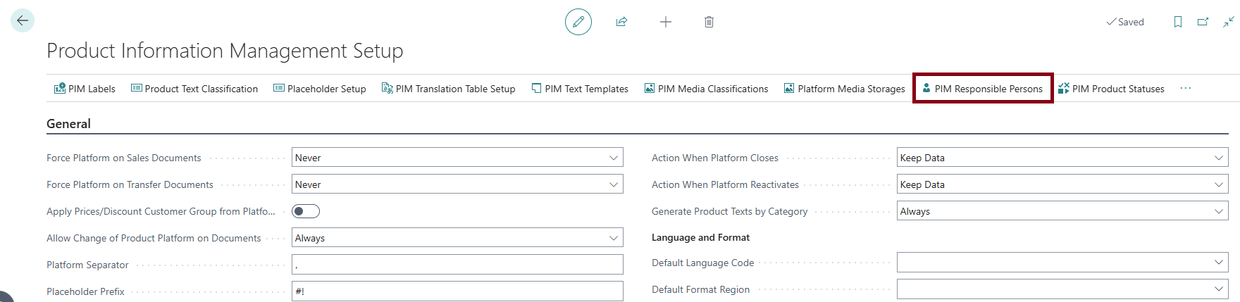 PIM Responsible Persons action