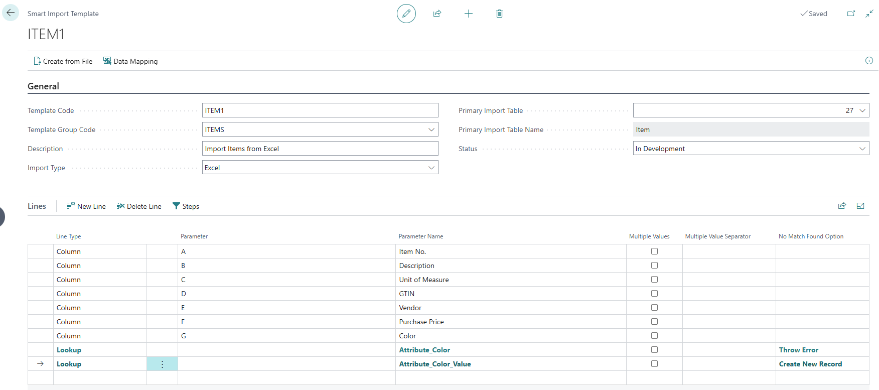 Smart Import Template Card