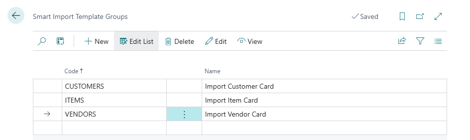 Smart Import Template Groups