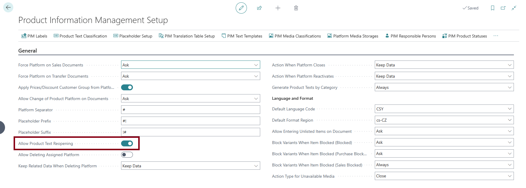 Allow Product Text Reopening