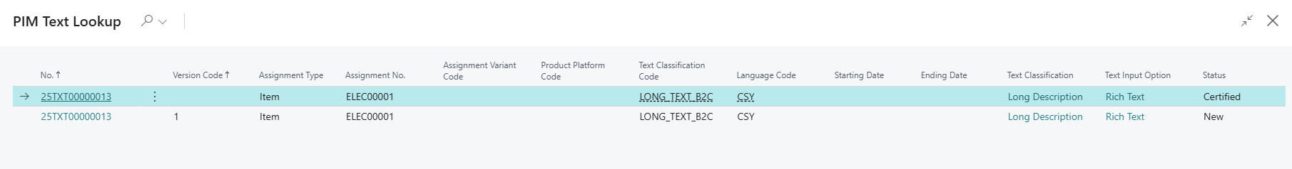 Selecting the copied text