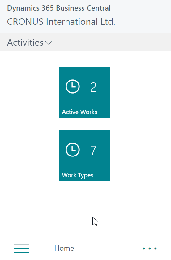 Role center home screen
