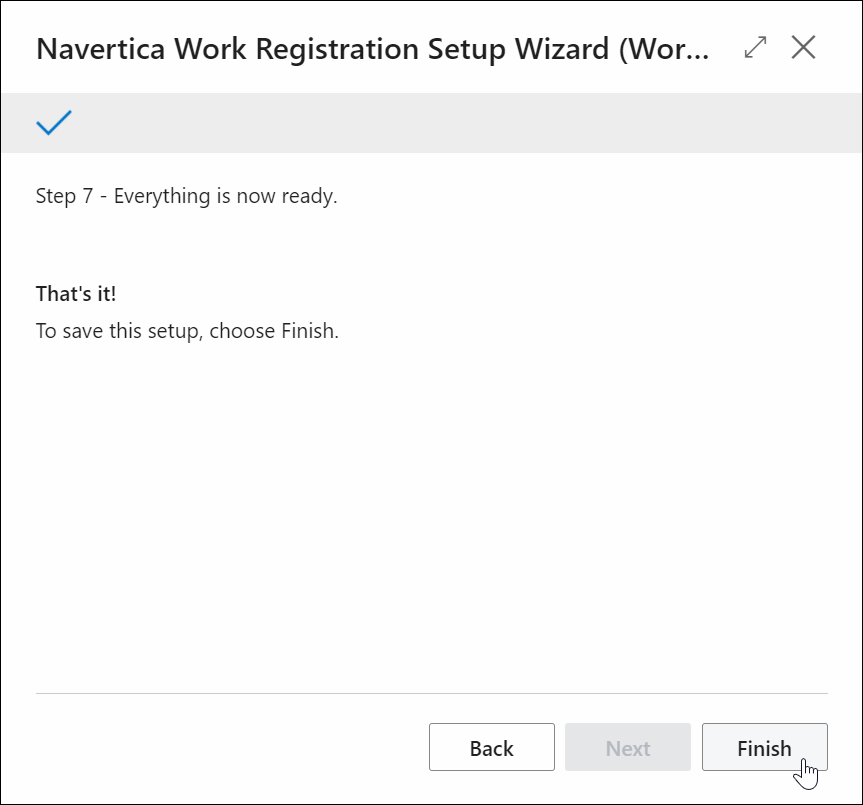 Click Finish to finish the wizard.