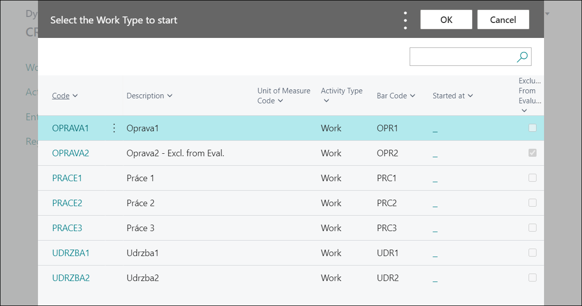 Select Work Start